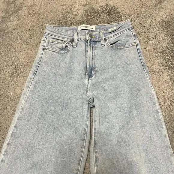 Just Black Denim Jeans Womens 26 (27x32) High Rise Wide Leg Light Wash Blue - Picture 2 of 11